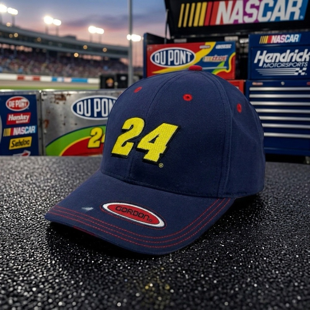 Vintage Jeff Gordon #24 DuPont Motorsports NASCAR Cap Hat Winners Circle Navy